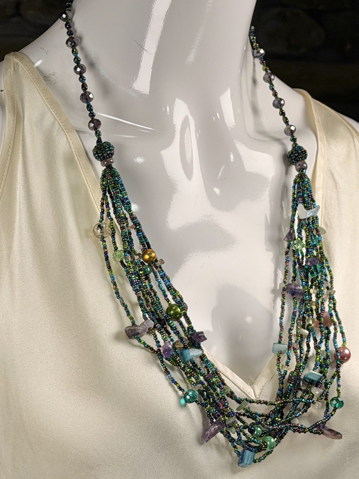 Handmade Guatemalan Multi-Strand Beaded Necklace