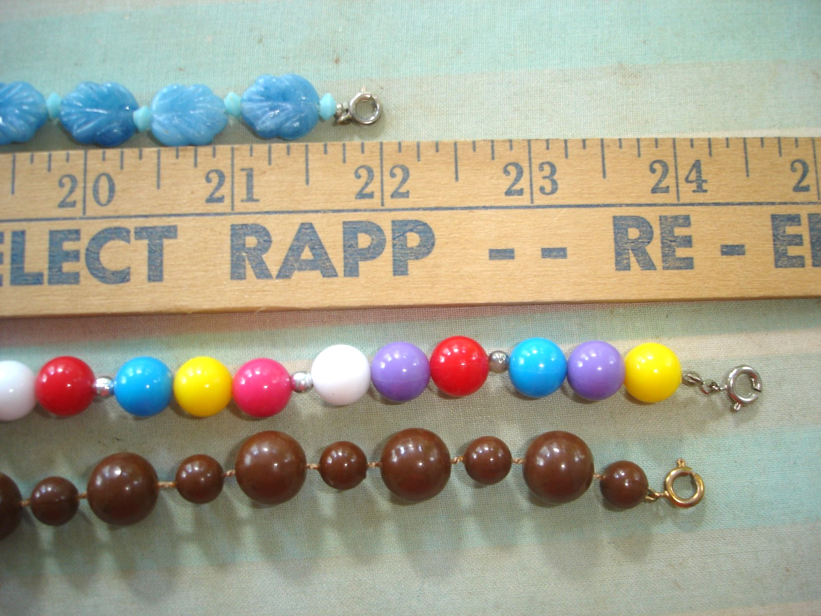 Vintage LOT 9 BEAD Necklaces- Multicolor, Blue, Brown, Black & White-Some Chunky