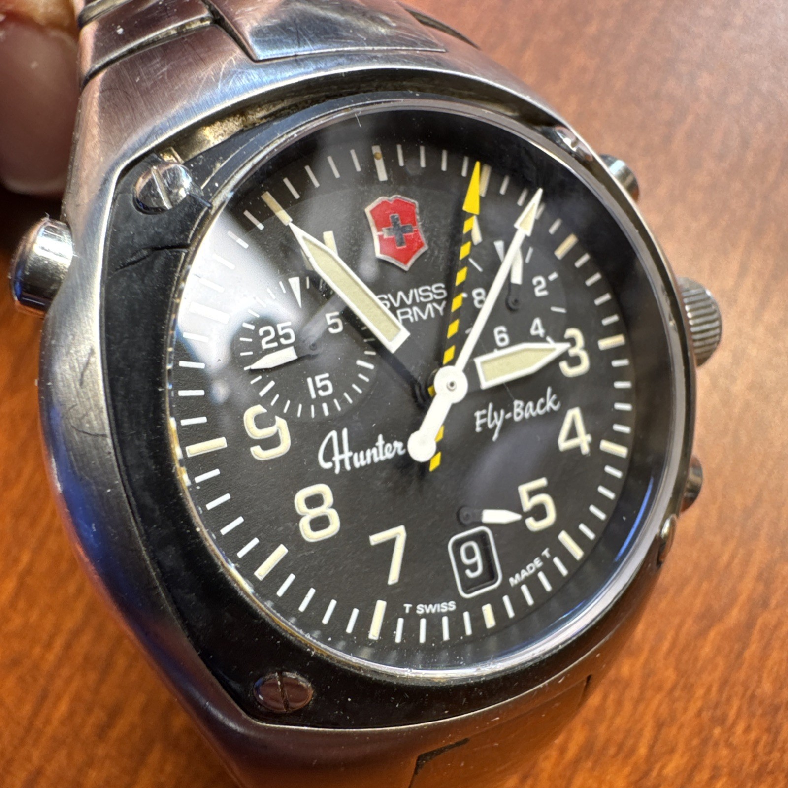 Swiss Army Hunter Flyback Chronograph Watch, WORKS RARE, read 41mm ETA 251 292