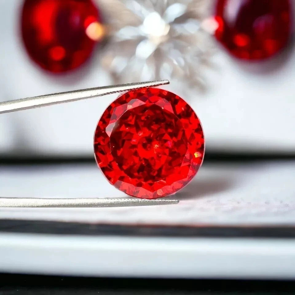 Cambodian Natural Glossy Red Zircon Round 114 Ct GIE Certified Loose Gemstone