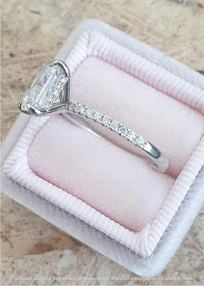 3ct Radiant Cut Lab-Created Diamond Engagement Wedding Ring 14K White Gold Over