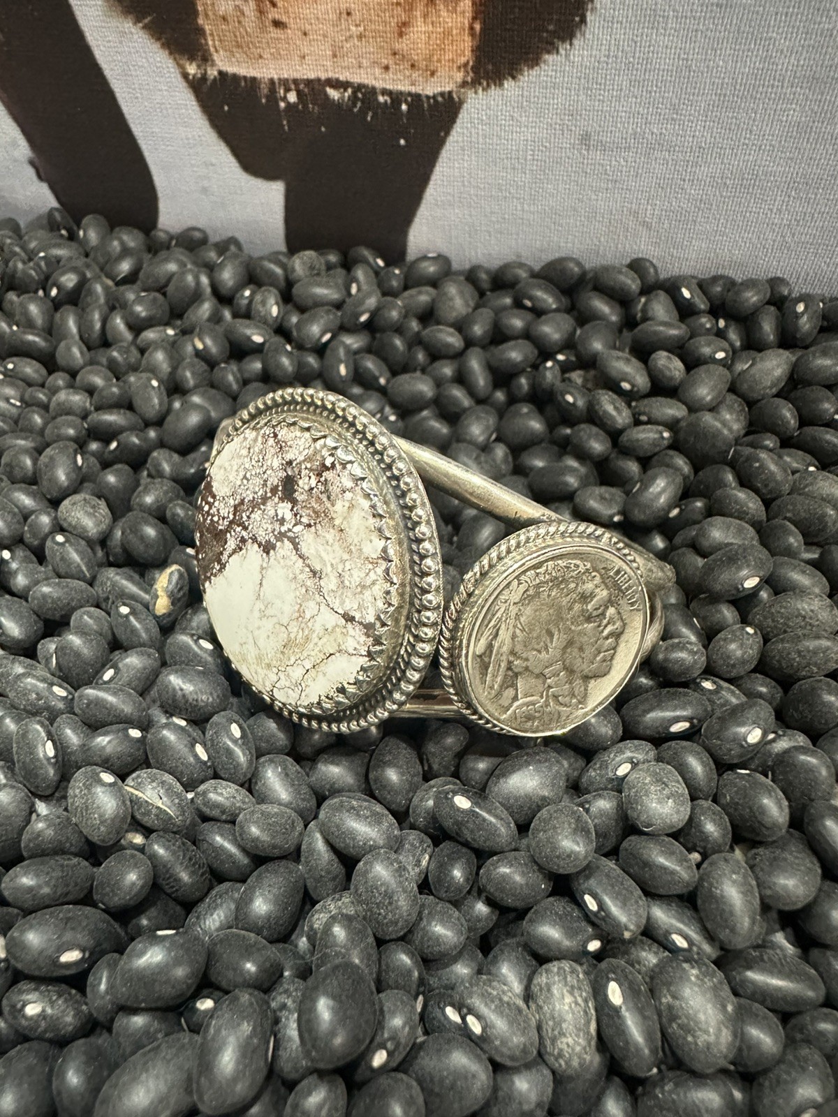 Wild Horse Buffalo Nickels Coin Southwestern Sterling Silver Cuff