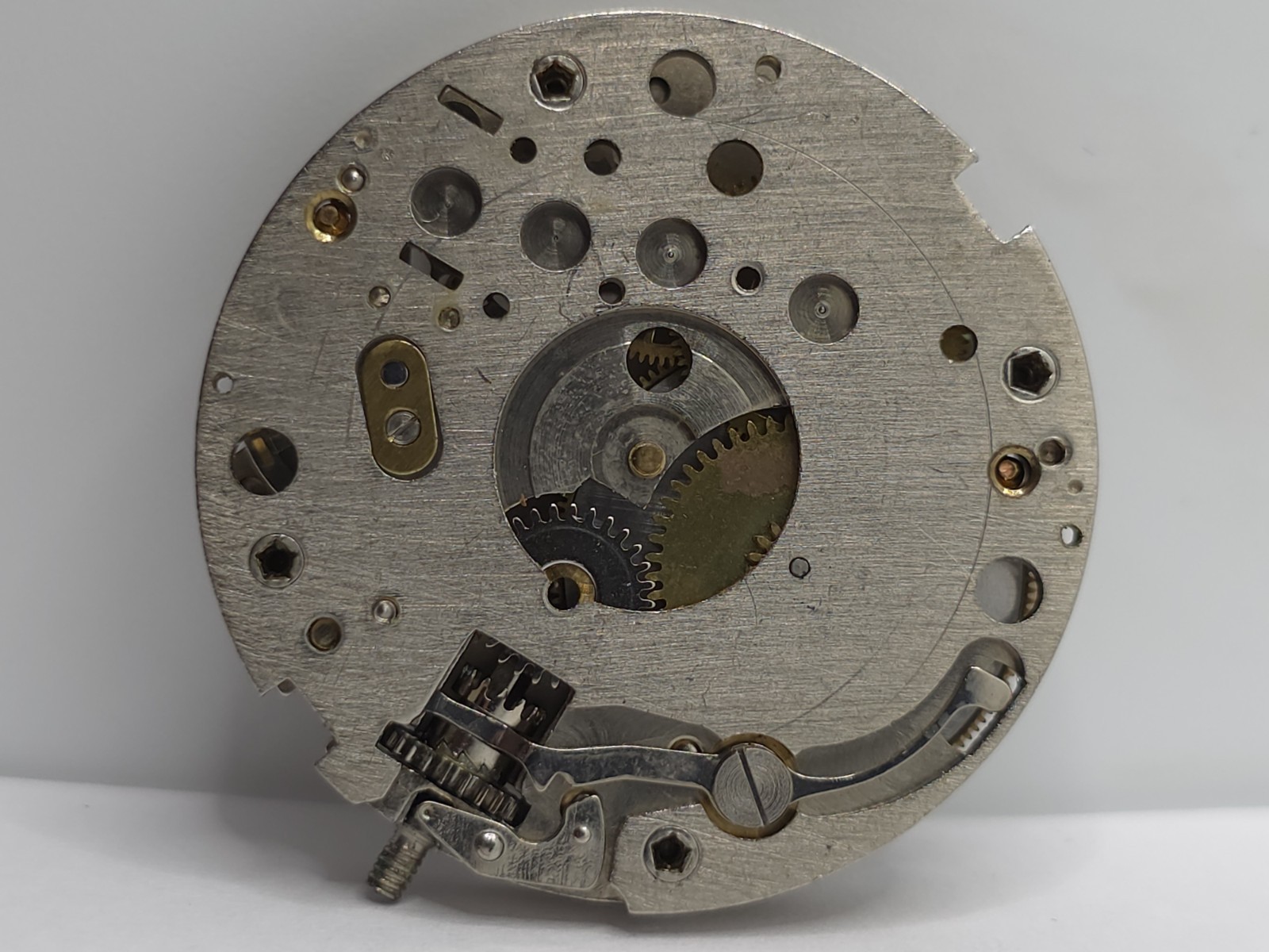 Vintage ORION Watch Movement Cal. BFG 866 Black Dial 2 Hands Main Spring Parts