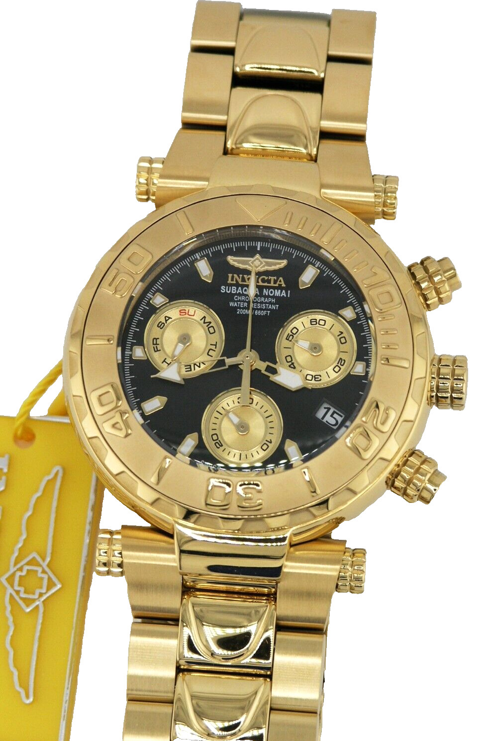 NEW INVICTA 25800 SUBAQUA NOMA I SWISS CHRONOGRAPH GOLD BLACK DIAL WATCH 47MM LE