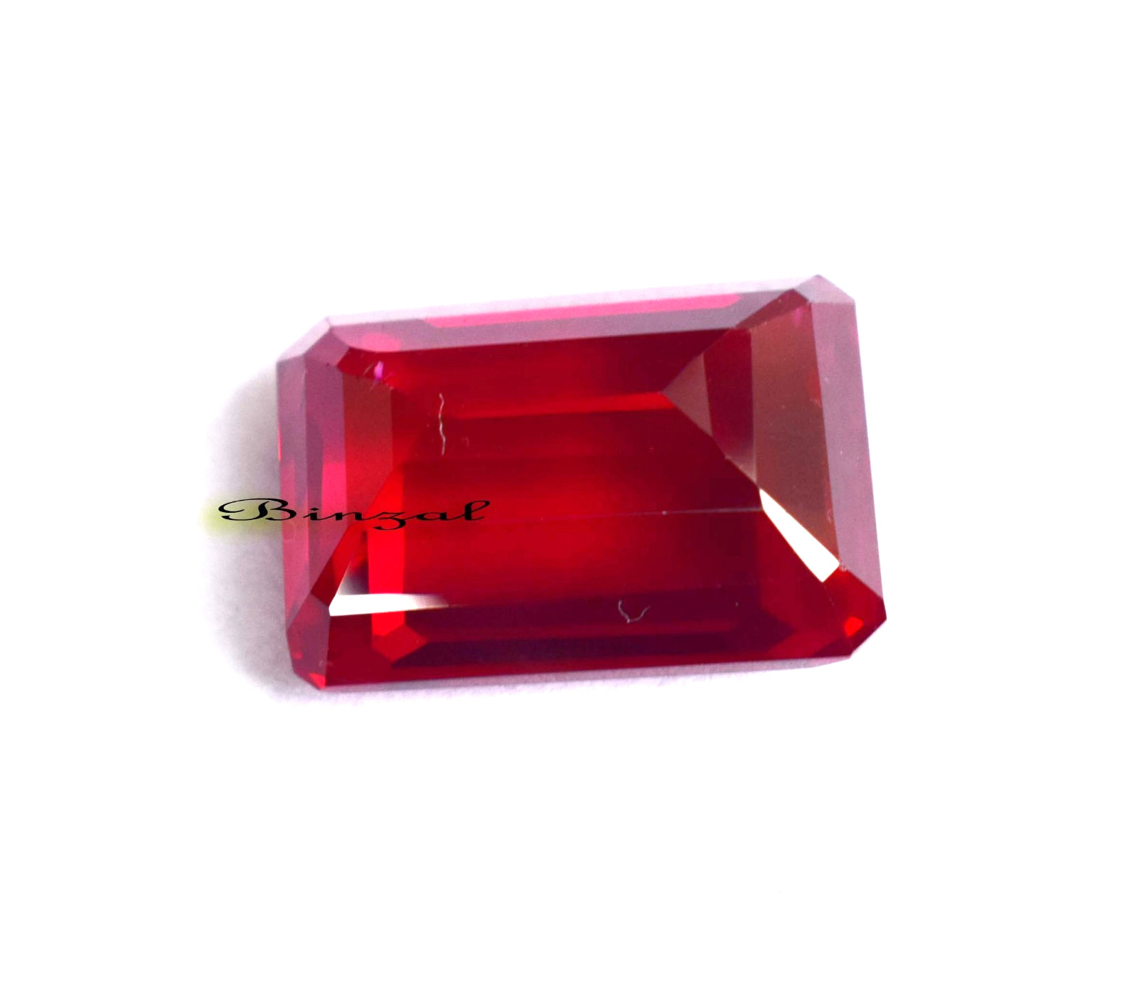 Rarely Found Ring Size 20-22 CT Myanmar’s Red Ruby Emerald Cut Loose Gemstone