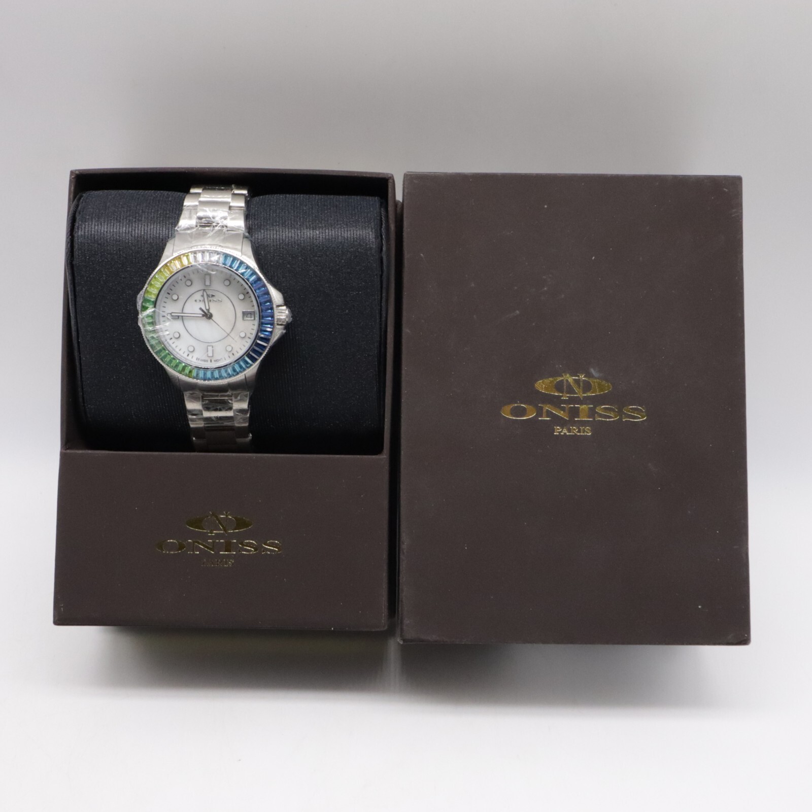 Oniss Paris Women’s Watch ON7323 Ceramic Ladies Quartz Color Austria Crystal New