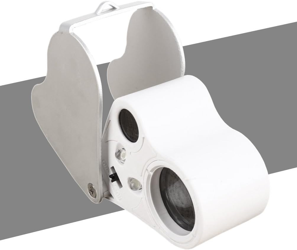 2 Lens Jewelry Loupe, 30X 60X Illuminated Jewelers Magnifier | Foldable Magnifyi