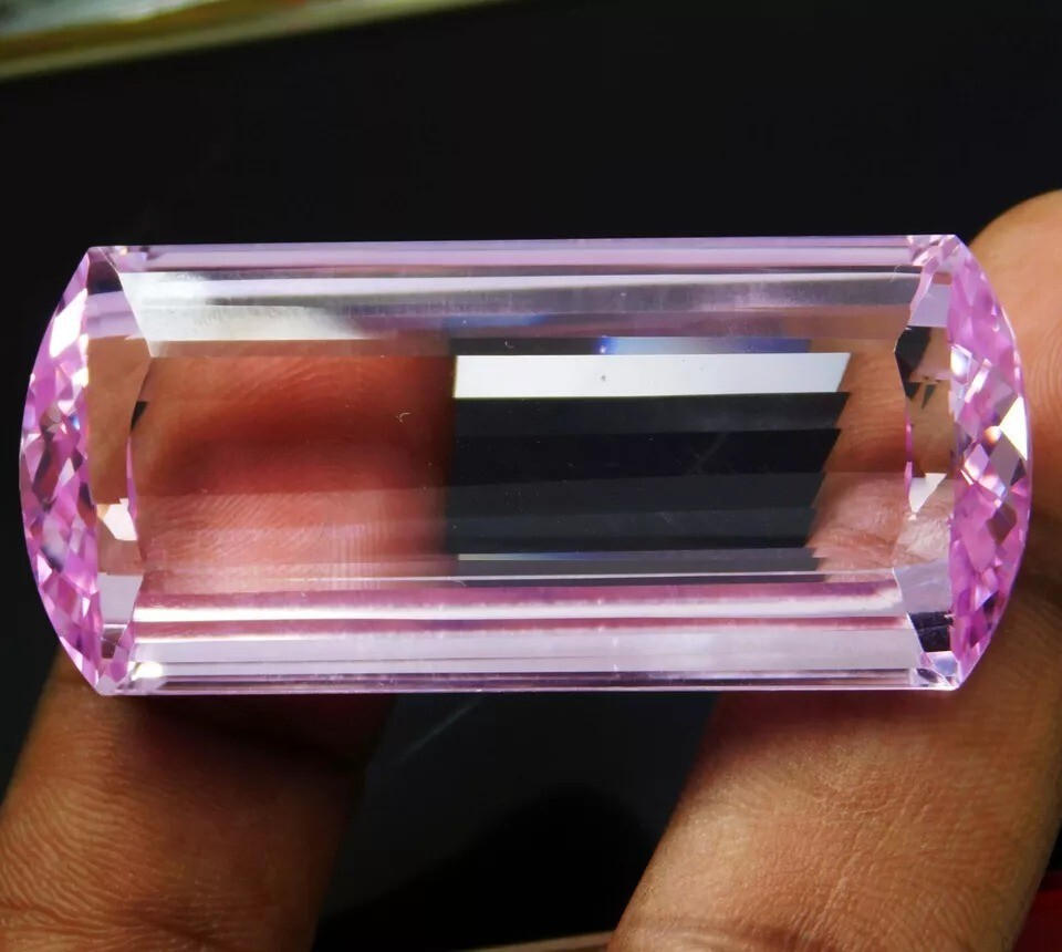 Natural 201.90 Ct Certified Brazilian Pink Kunzite Cushion Cut Loose Gemstone