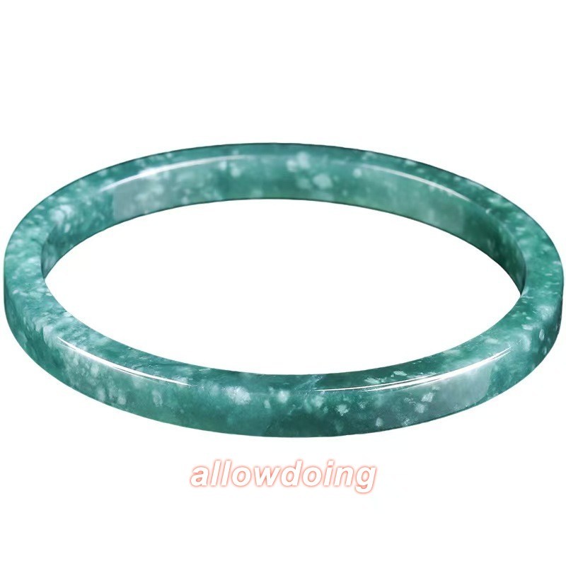 Real Grade A Natural Blue Jade Jadeite Bracelet Smooth Square Bangle ID 52-61mm