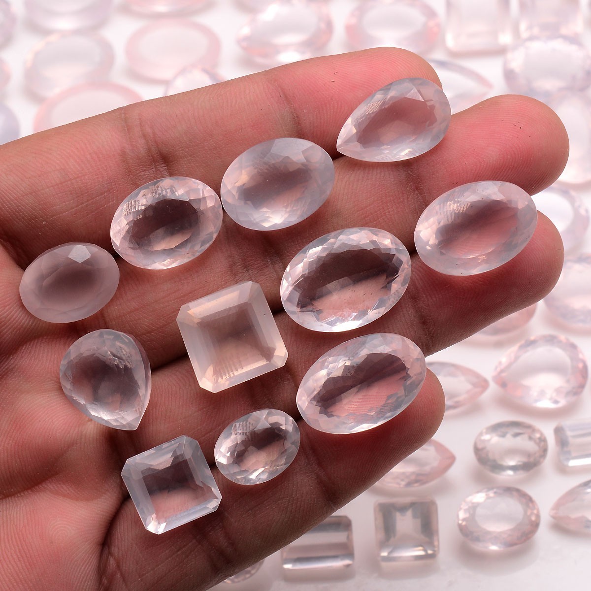 Natural Rose Quartz Finest Quality Faceted Cut Untreated Loose Gemstones