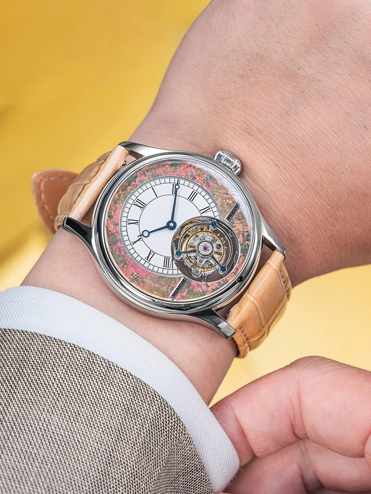 Merkur Tourbillon Watch High Frequency Coaxial Sapphire Mechanical Wristwatch