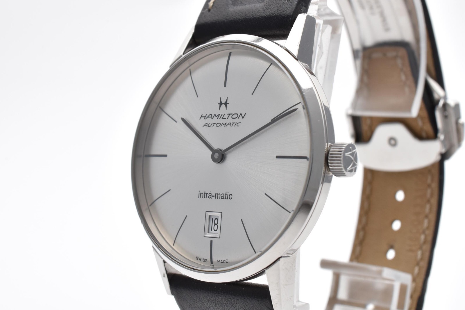 [Exc+5 w/Box] Hamilton Intra-Matic H384551 Silver Dial 21J Automatic Men’s Watch