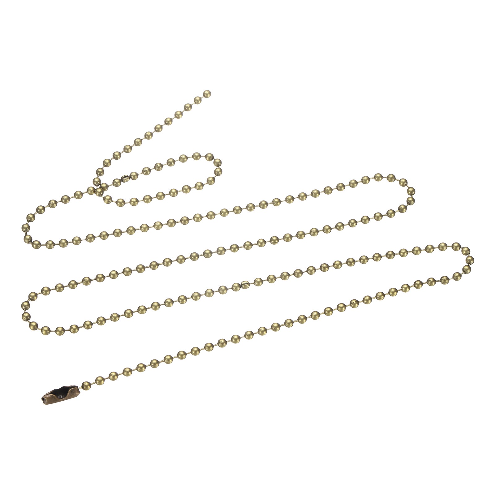 25.6″ Length Stainless Steel Ball Chain 2.4mm Dia Bronze Bead Necklace for DIY