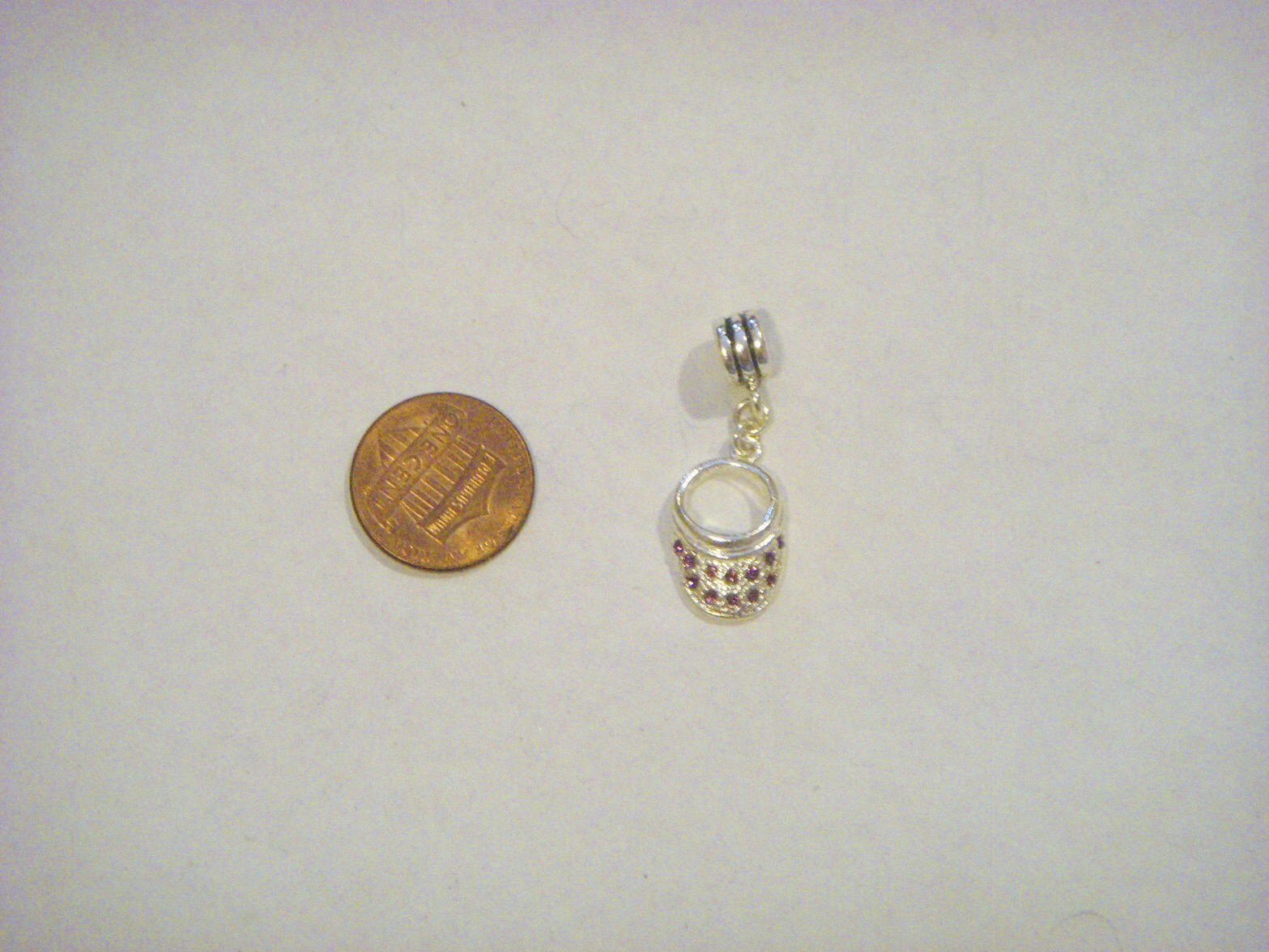 SUN SHADE WITH PURPLE CRYSTALS CHARM DANGLE FOR BRACELETS OR PENDANTS