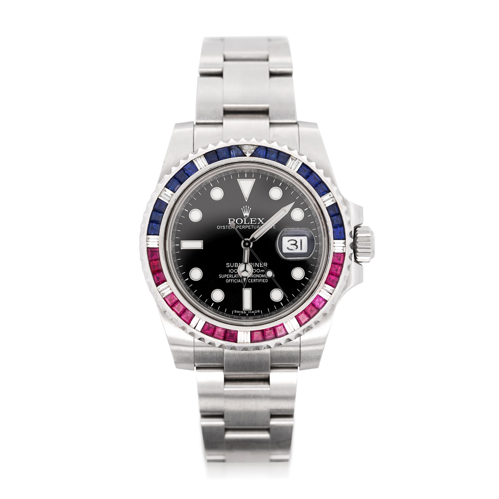 Rolex Submariner Date 116610 SARU Bezel Watch w Papers