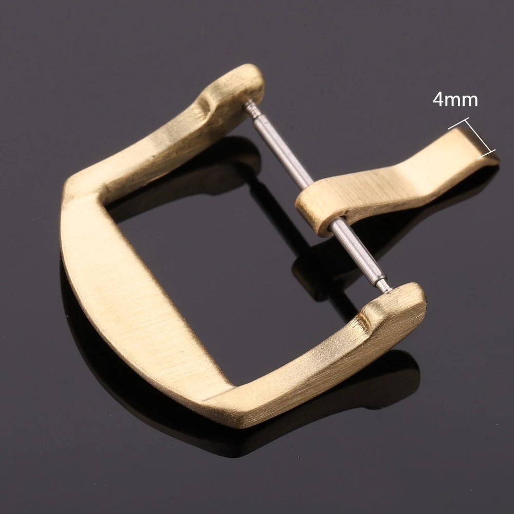 Solid Brass Watch Band Buckle Copper Pin Clasp for 18mm 20mm 22mm 24mm Straps
