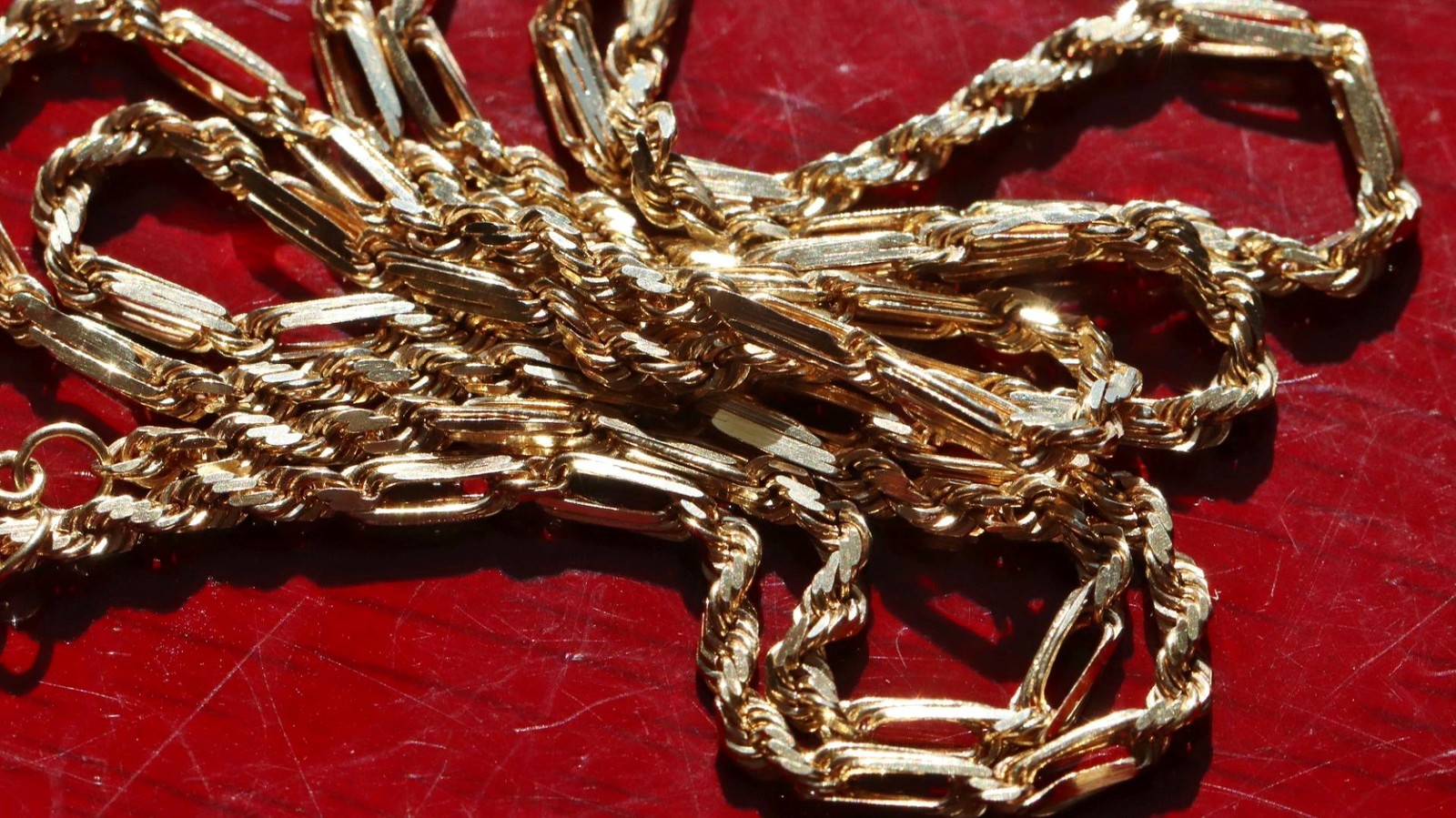 14k yellow gold necklace 20.0″ Figarope chain vintage 7.90gr N3637 Fortunoff