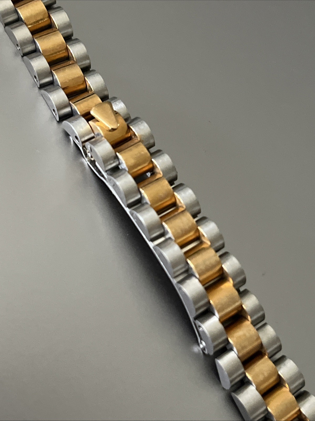 13 mm Watch Bracelet President S/ Steel Two-Tone Mat/Polish Hidden Folding Clasp