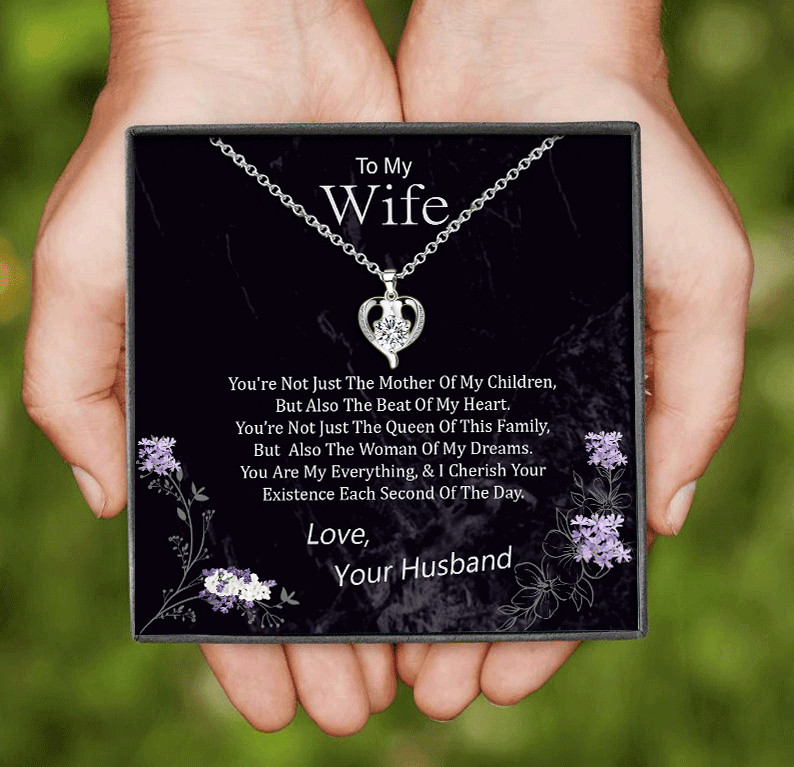 To My Wife Necklace Pendant, Anniversary, Birthday, Valentine, Christmas Gift