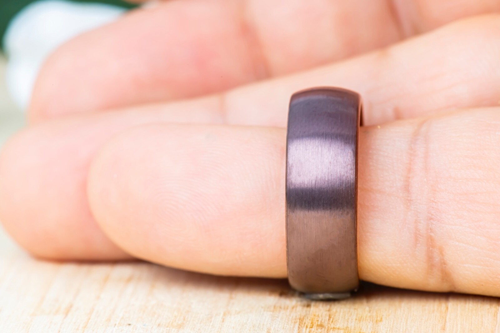 Purple Tungsten Ring Domed Brushed Mens Ring Purple Wedding Ring Rose Interior