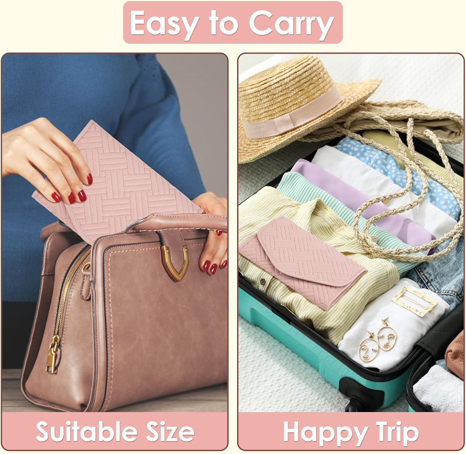 Travel Jewelry Organizer Bag Anti-Tangle Foldable Small Jewelry Roll Travel Case