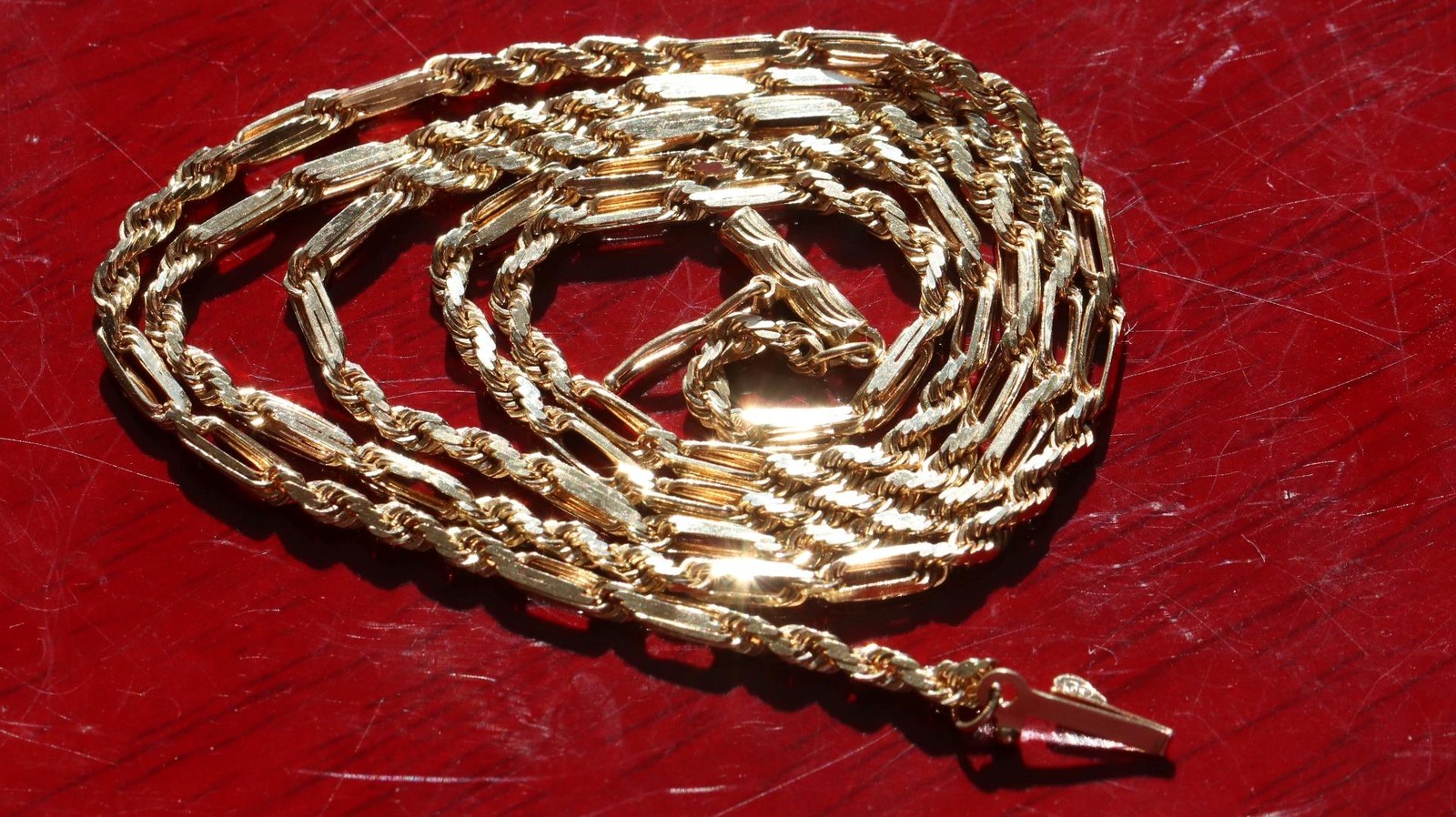 14k yellow gold necklace 20.0″ Figarope chain vintage 7.90gr N3637 Fortunoff