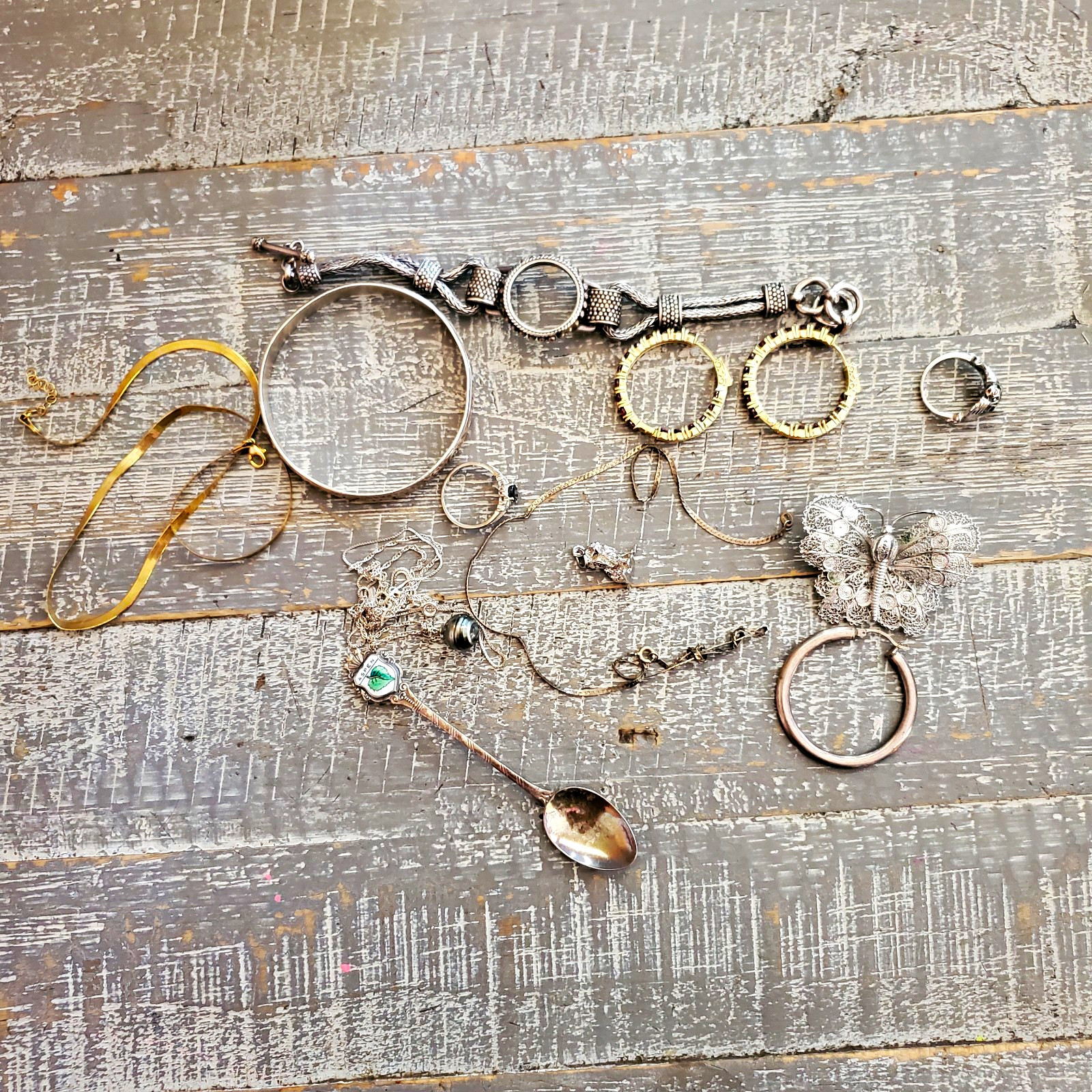 Sterling 925 stamped mixed jewelry “scrap” untested 117 g.