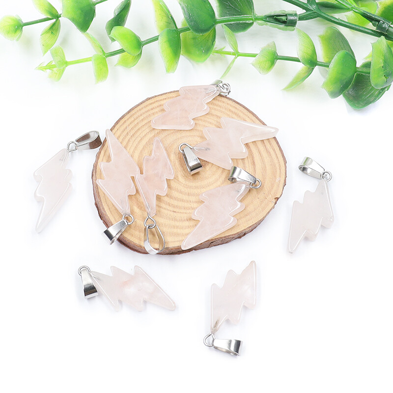 Charms Lightning Pendant Healing Crystal Stone Beads for Jewelry making 20pcs