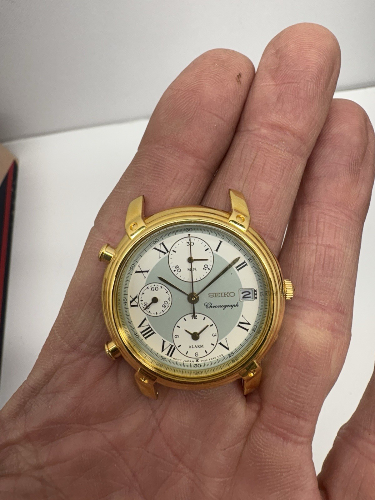 Vintage Seiko Chronograph 7T32-F040 Face Dial Bezel And Crystal Excellent
