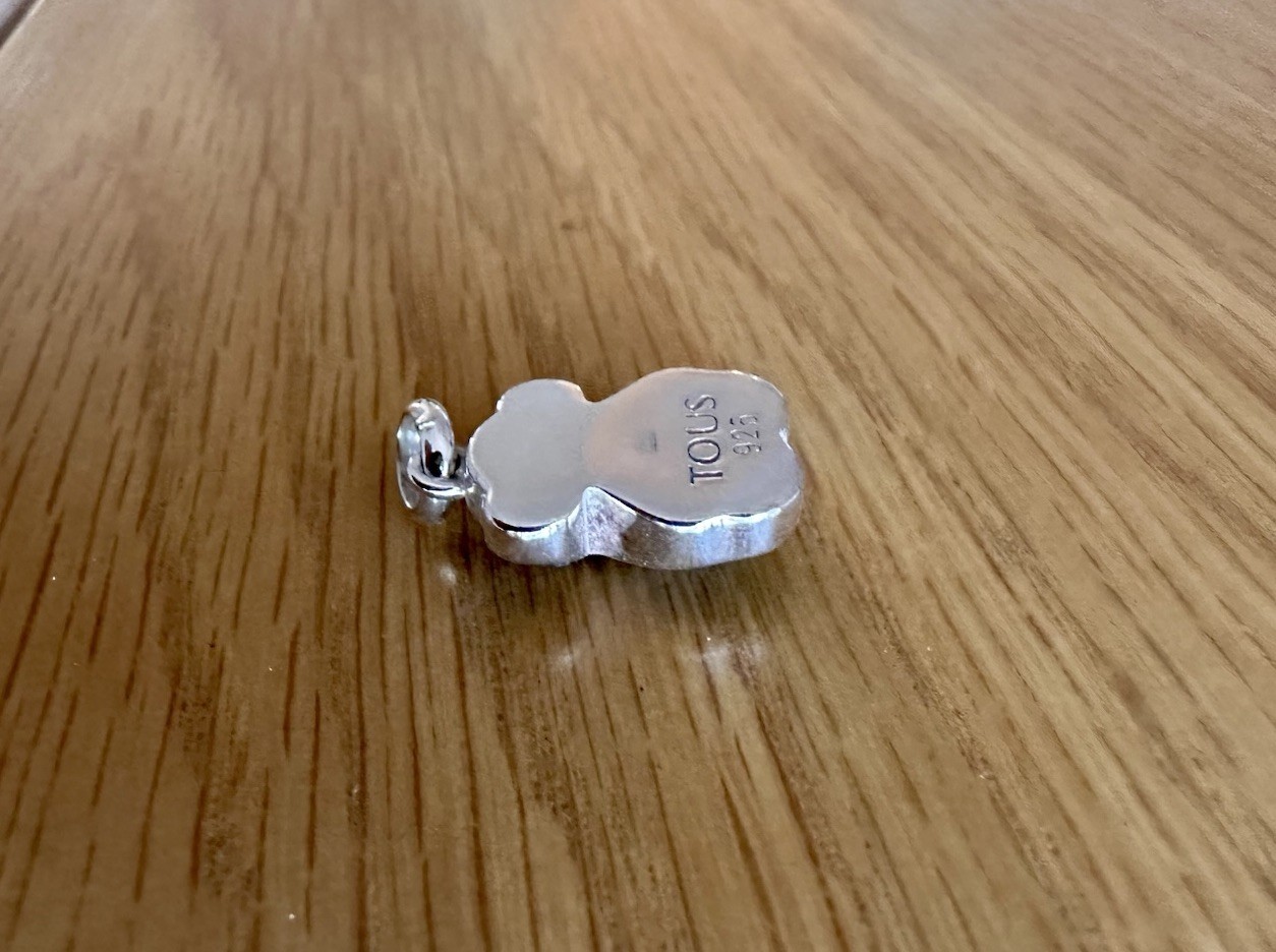 TOUS Sterling Silver 925 & Blue Dumortierite Bear Pendant