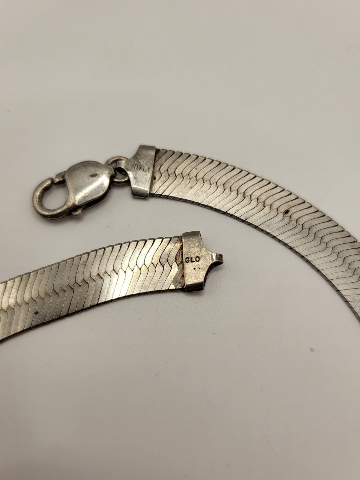 Solid 925 Sterling Herringbone 10.8MM Wide Necklace 20″ GLO Italy Necklace