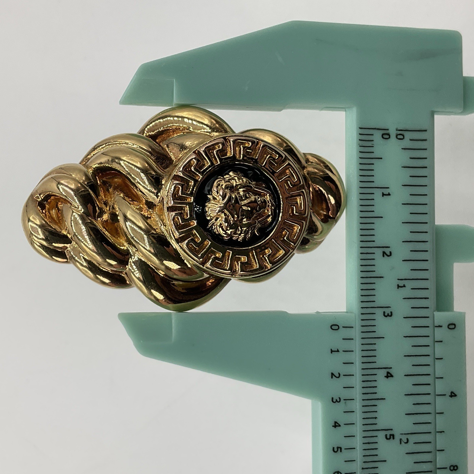 Vintage Medusa Head 18K Hollow Gold Chunky Earrings Made In Italy 11.7g