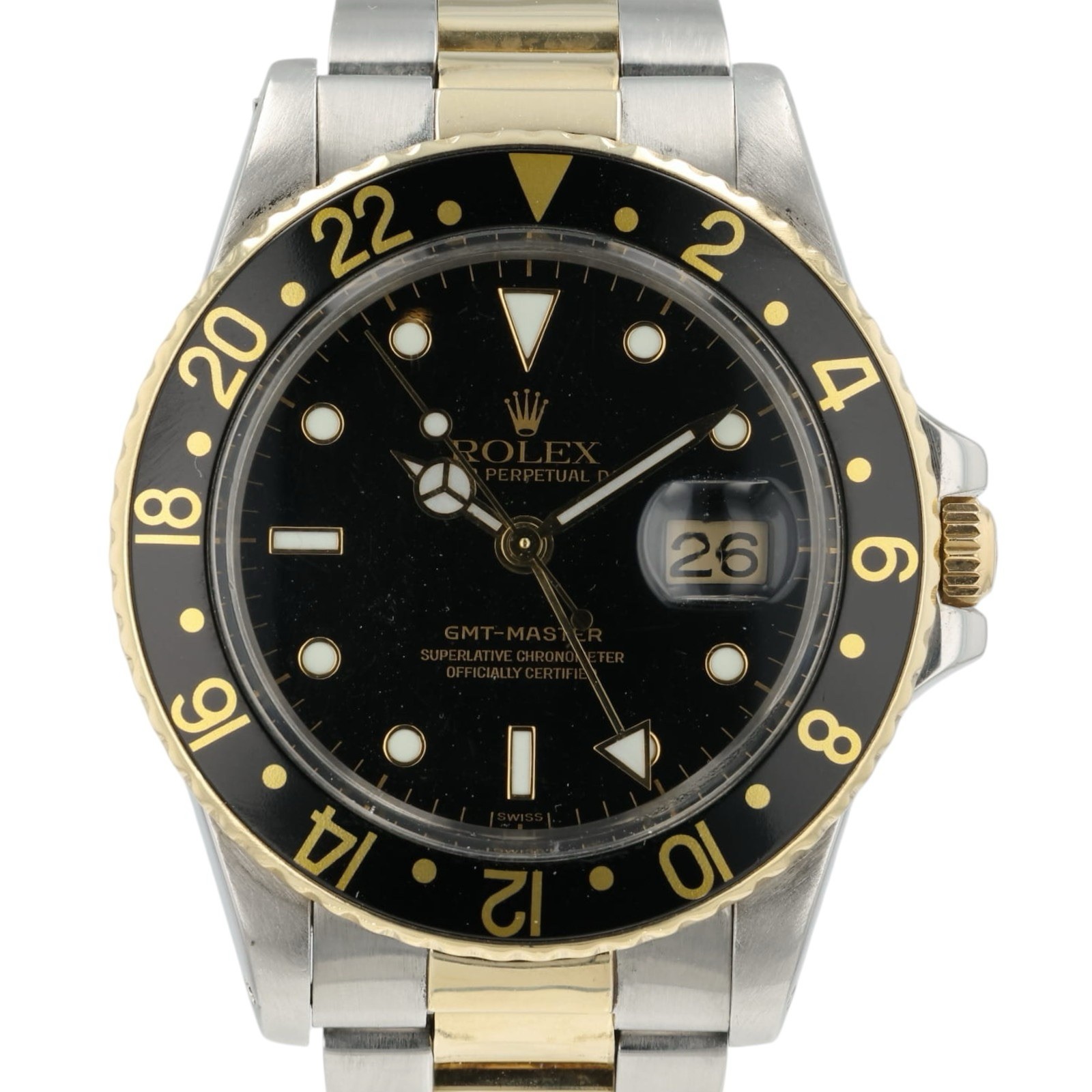 Rolex GMT Master II Black Dial Gold & Steel Black Dial 40mm Automatic Mens 16753