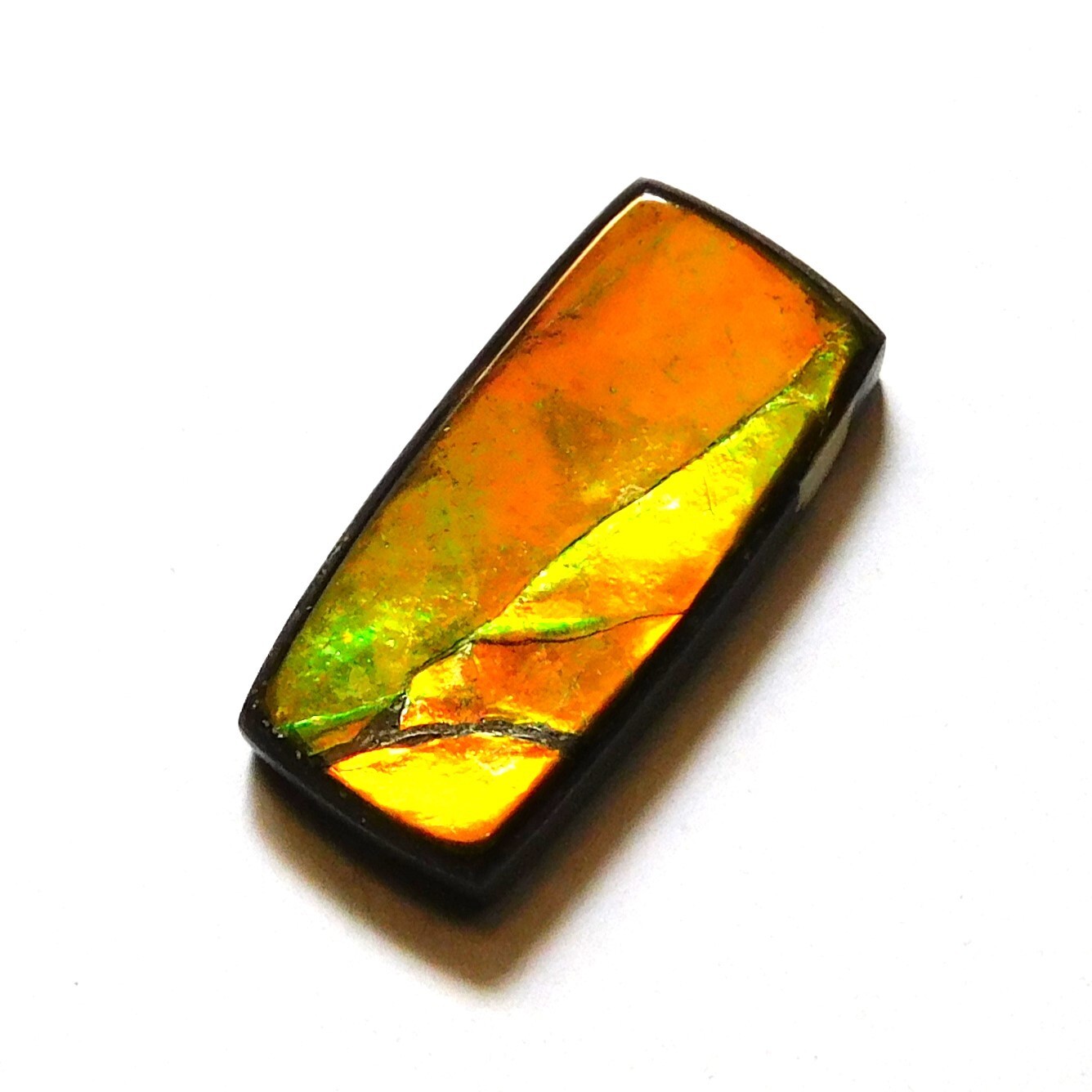 10.95 Ct Natural Canadian Ammolite Cabochon Loose Gemstone 21.6X10.5X4 MM MH31