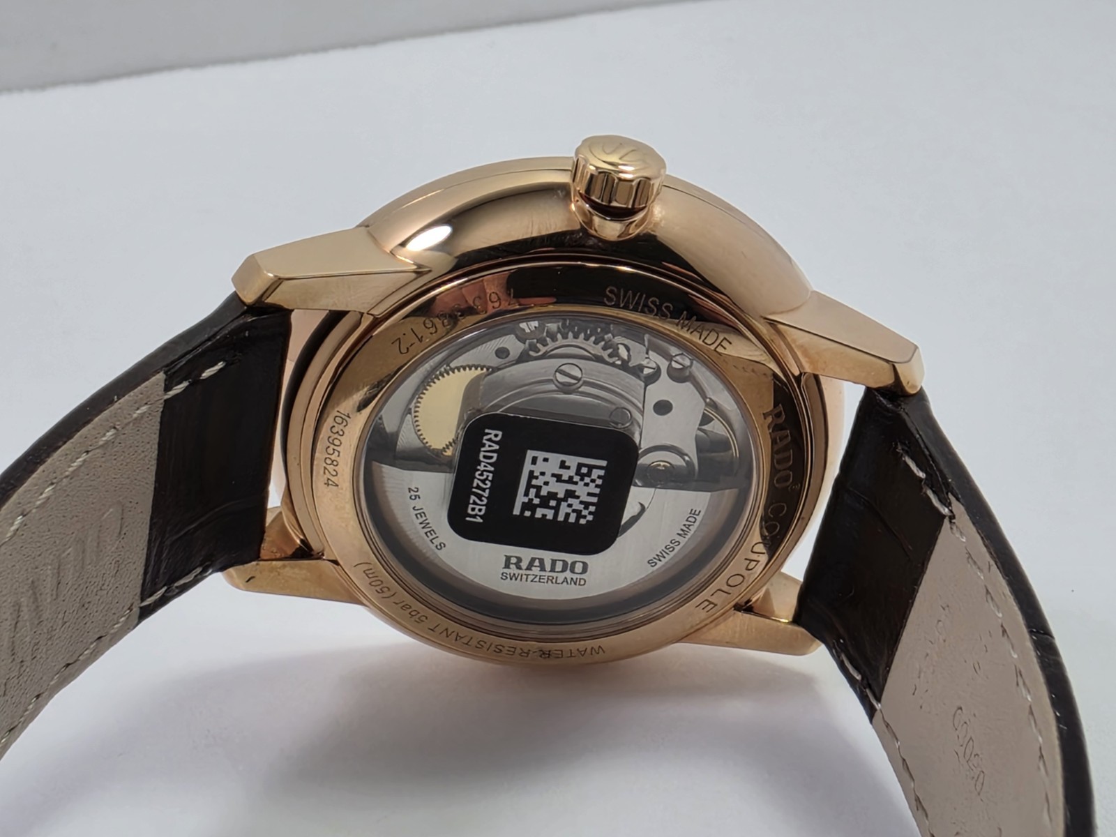Rado Coupole SWISS Automatic Rose Gold Brown Leather Strap Men’s Watch R22861115