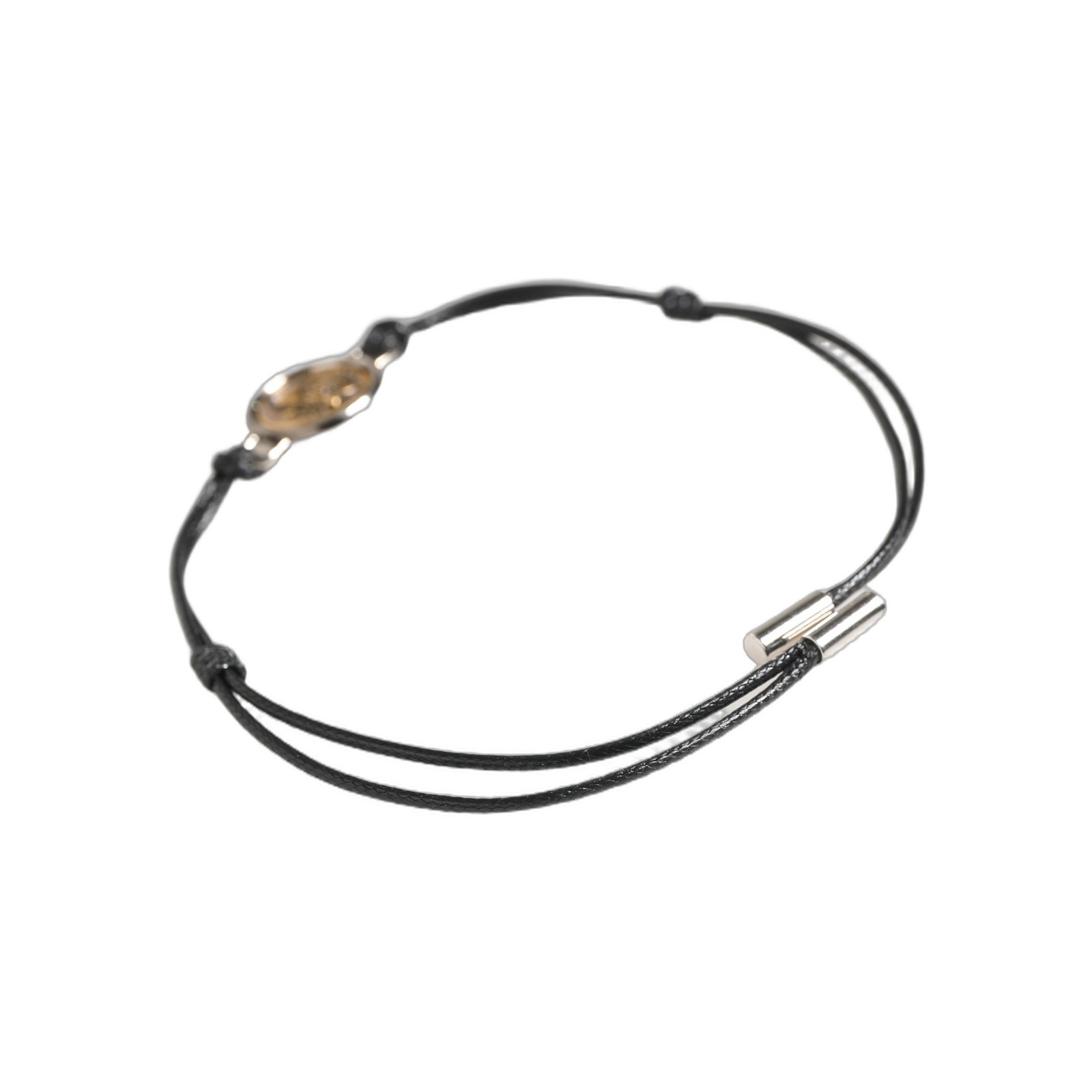 DOLCE & GABBANA Bracelet Black Polyester Cord Gold Tone Roman Coin Charm 250usd