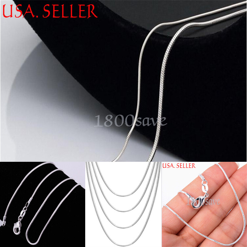 925 Sterling Silver Italian Tarnish-Free Nickel/Lead-Free Snake Chain Necklace