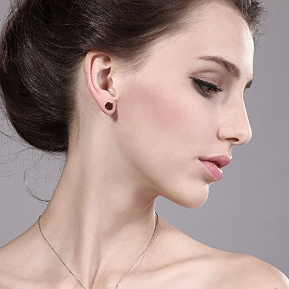 1.00 Cttw Garnet Stud Earrings for Women | 14K Yellow Gold | Gemstone