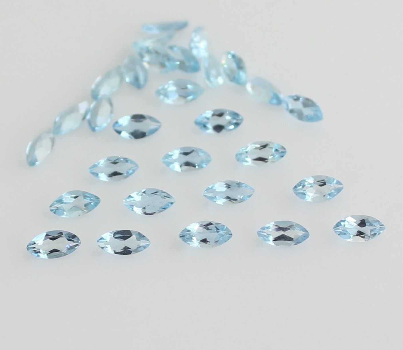 Natural Aquamarine Marquise 4x2mm and 6x3mm Faceted Loose Gemstones AAA Quality