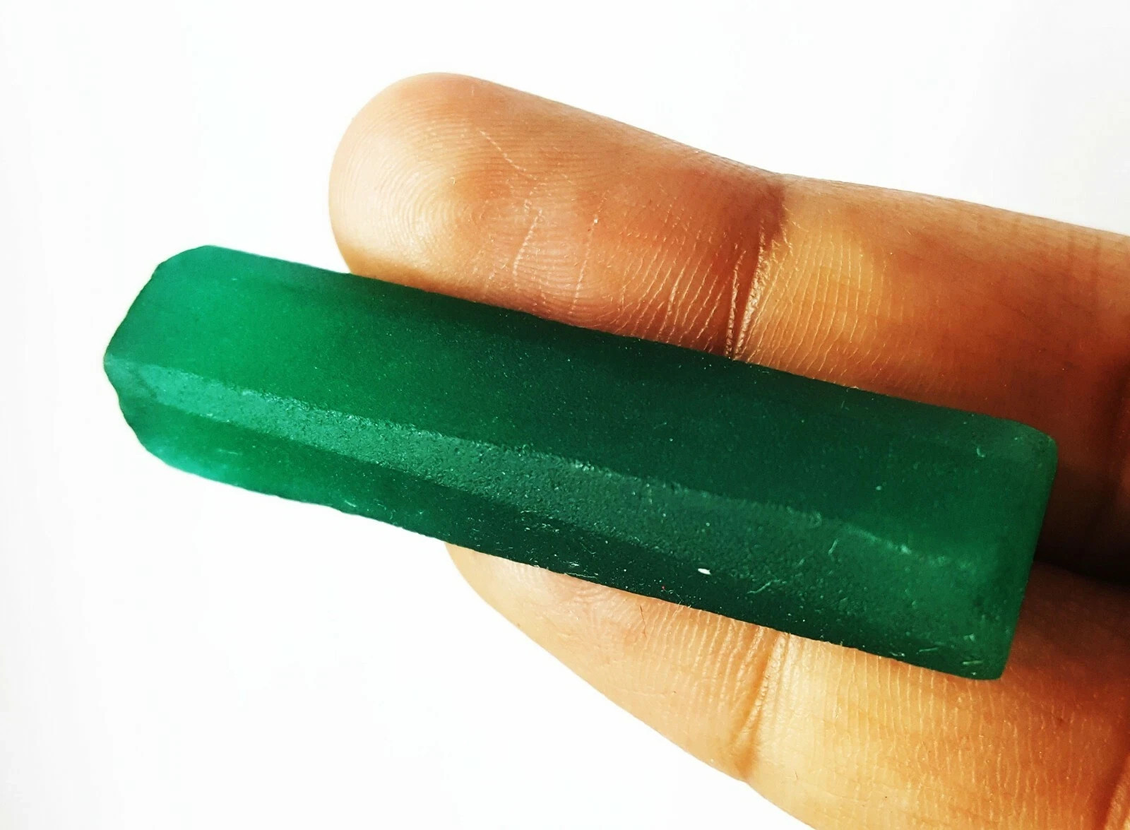 Natural Green Emerald 36.34 Ct Loose Gemstone Pencil Rough Certified A+ Quality