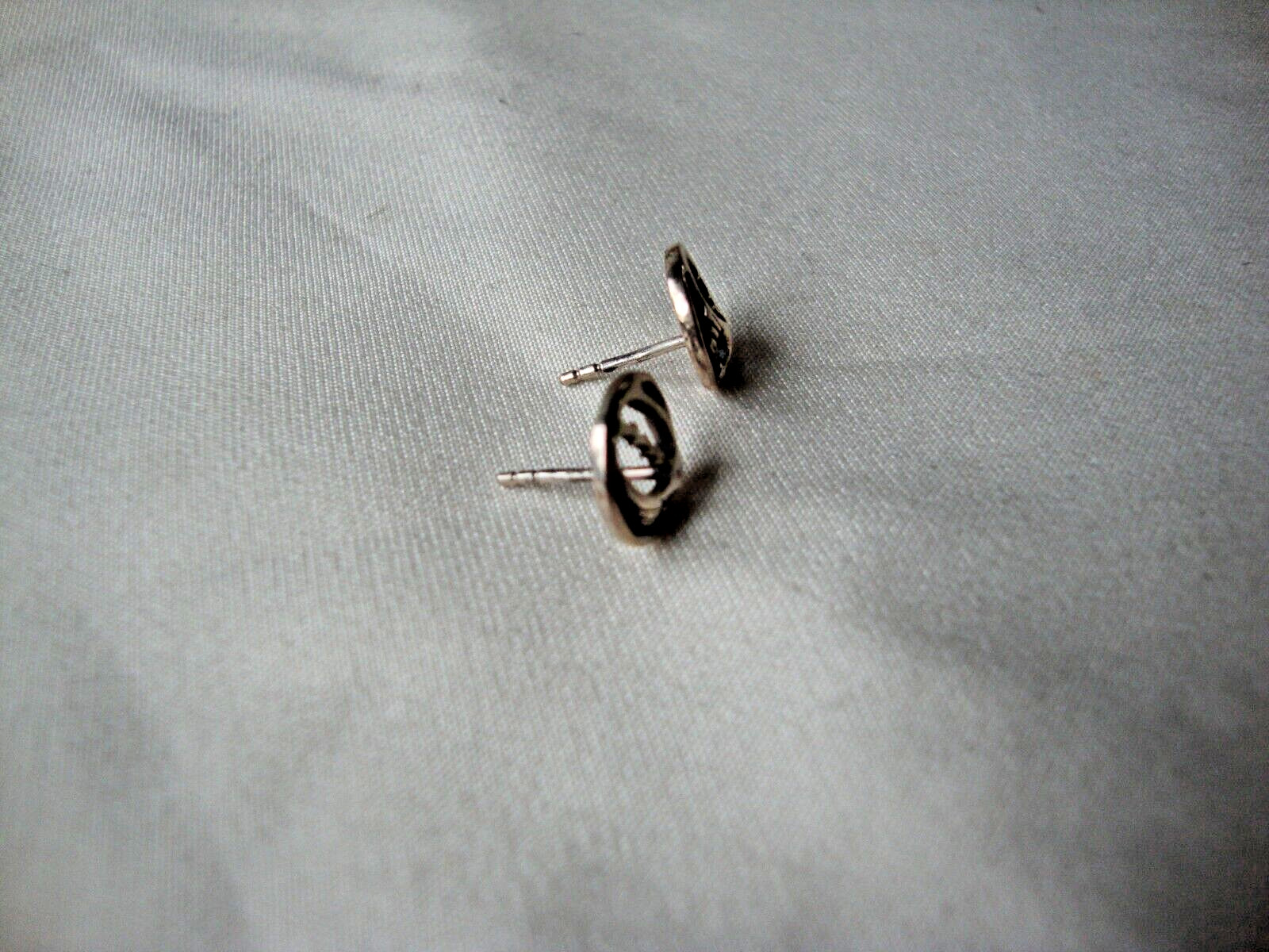 VTG STERLING SILVER STAMP 925 GRATEFUL DEAD SKULL & LIGHTNING BOLT STUD EARRINGS