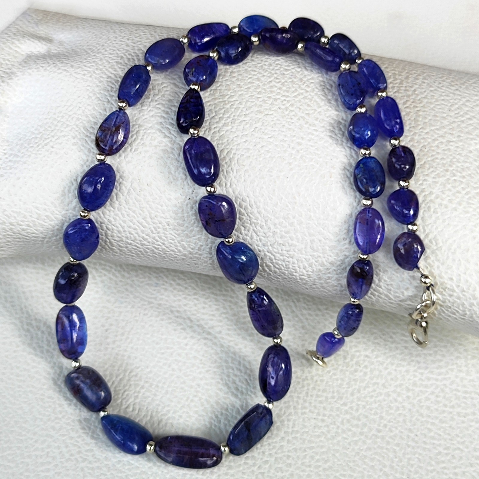 Tanzania Bicolor Tanzanite Smooth Nugget Beads Necklace 17.5 Inch 9-12mm Gems
