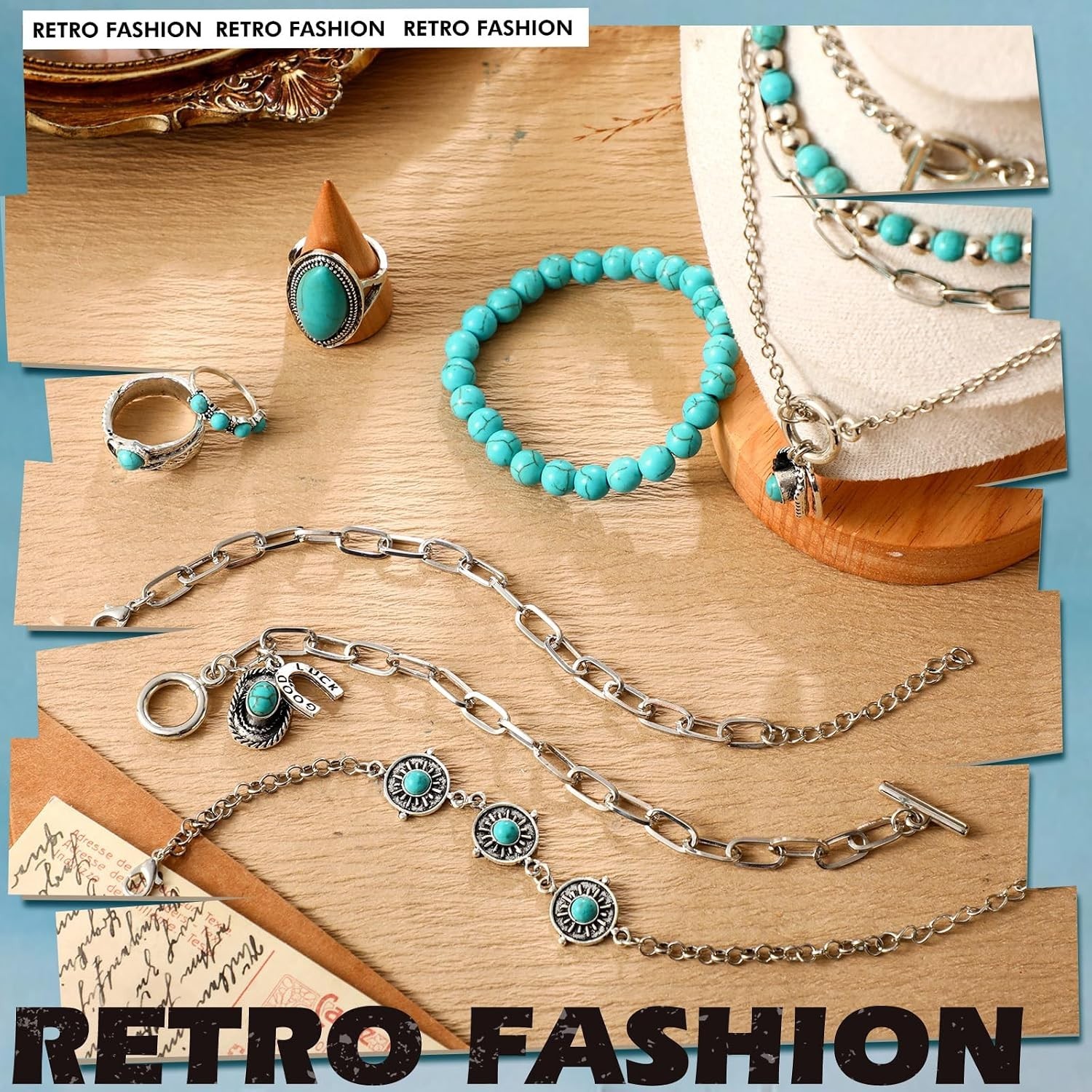 Elegant 6-Piece Turquoise Jewelry Set for Women: Perfect Gift for Any Occasion