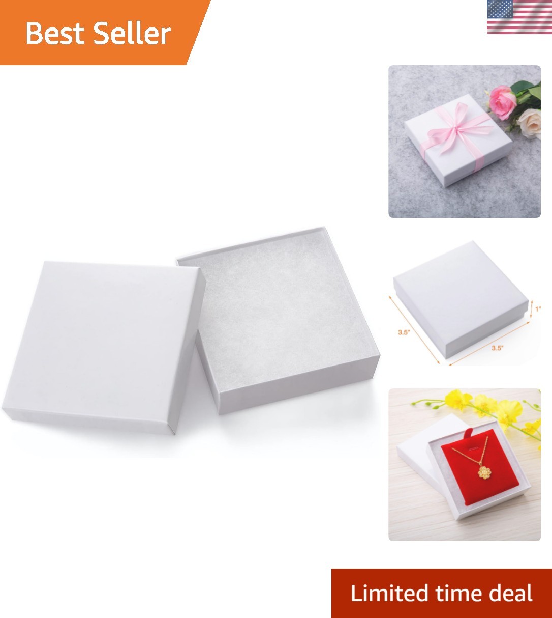 High-Quality 20-Piece Jewelry Gift Box Set – 3.5×3.5×1 Inch for Any Occasion