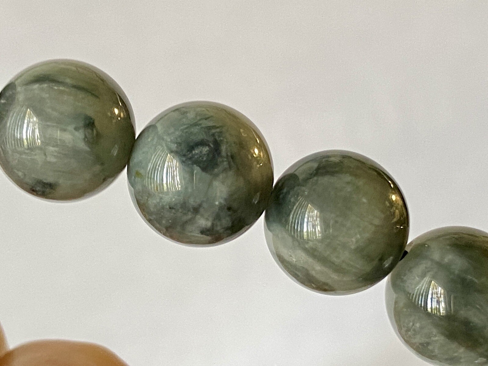 7.4″ “Lux Sheen/Extra Grade”~ Grey CHRYSOBERYL CAT’S EYE Bracelet P1407
