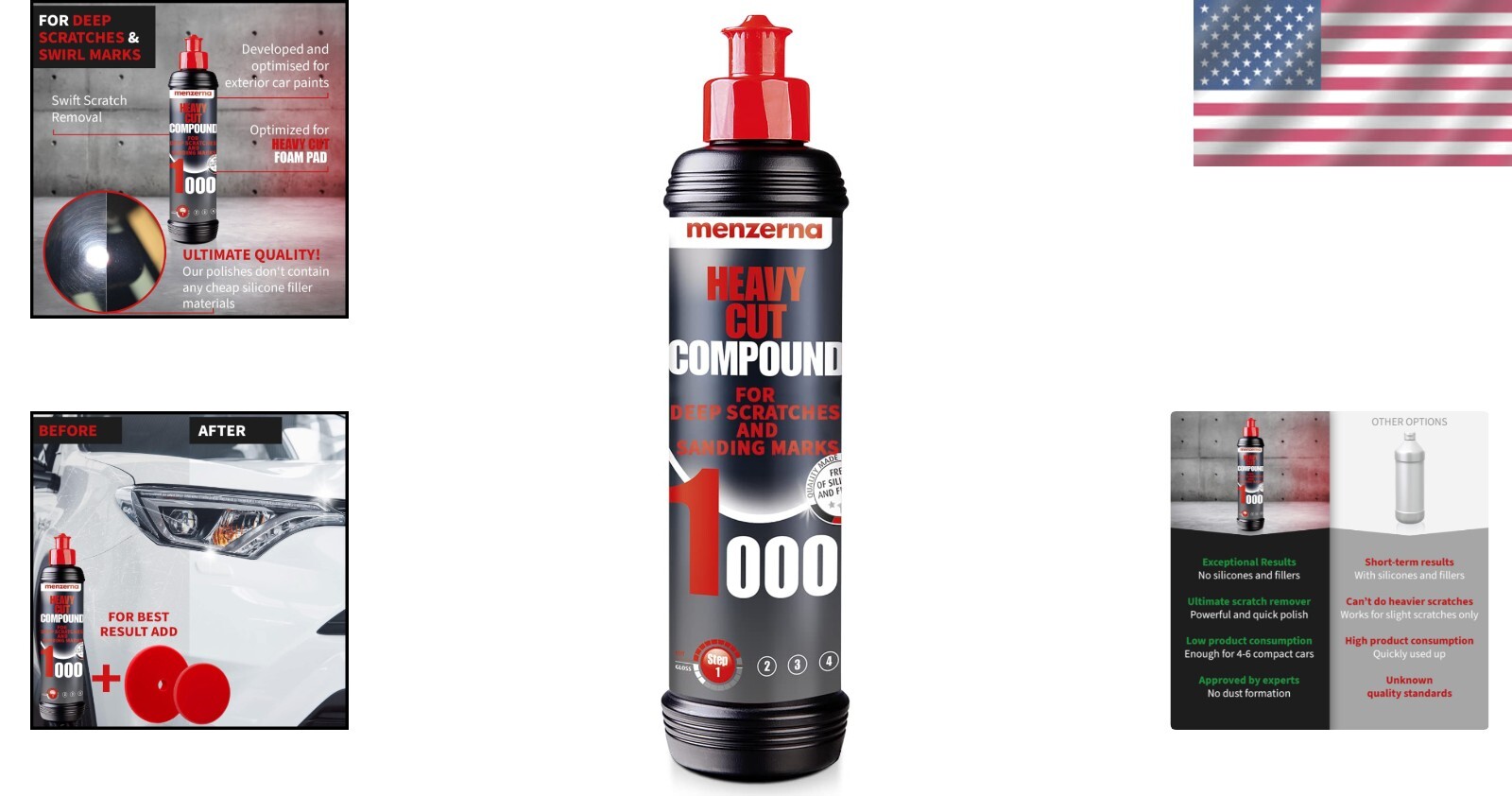 Heavy Cut Compound 1000 – Ultimate Scratch Repair 8fl oz for Flawless Finish