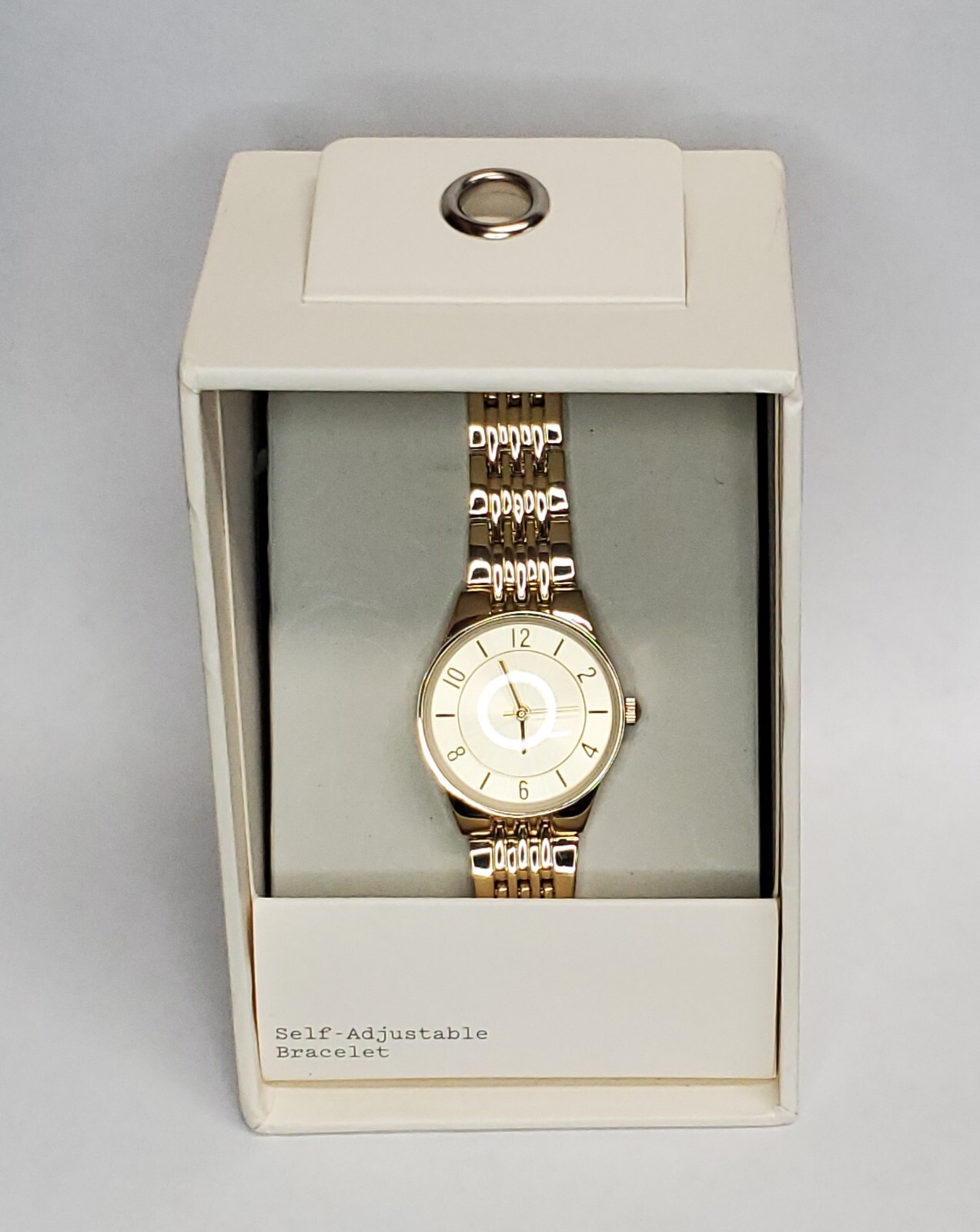 NEW Target Watch Womens Polished Gold Tone Self Adjustable Bracelet NEED BATTERY