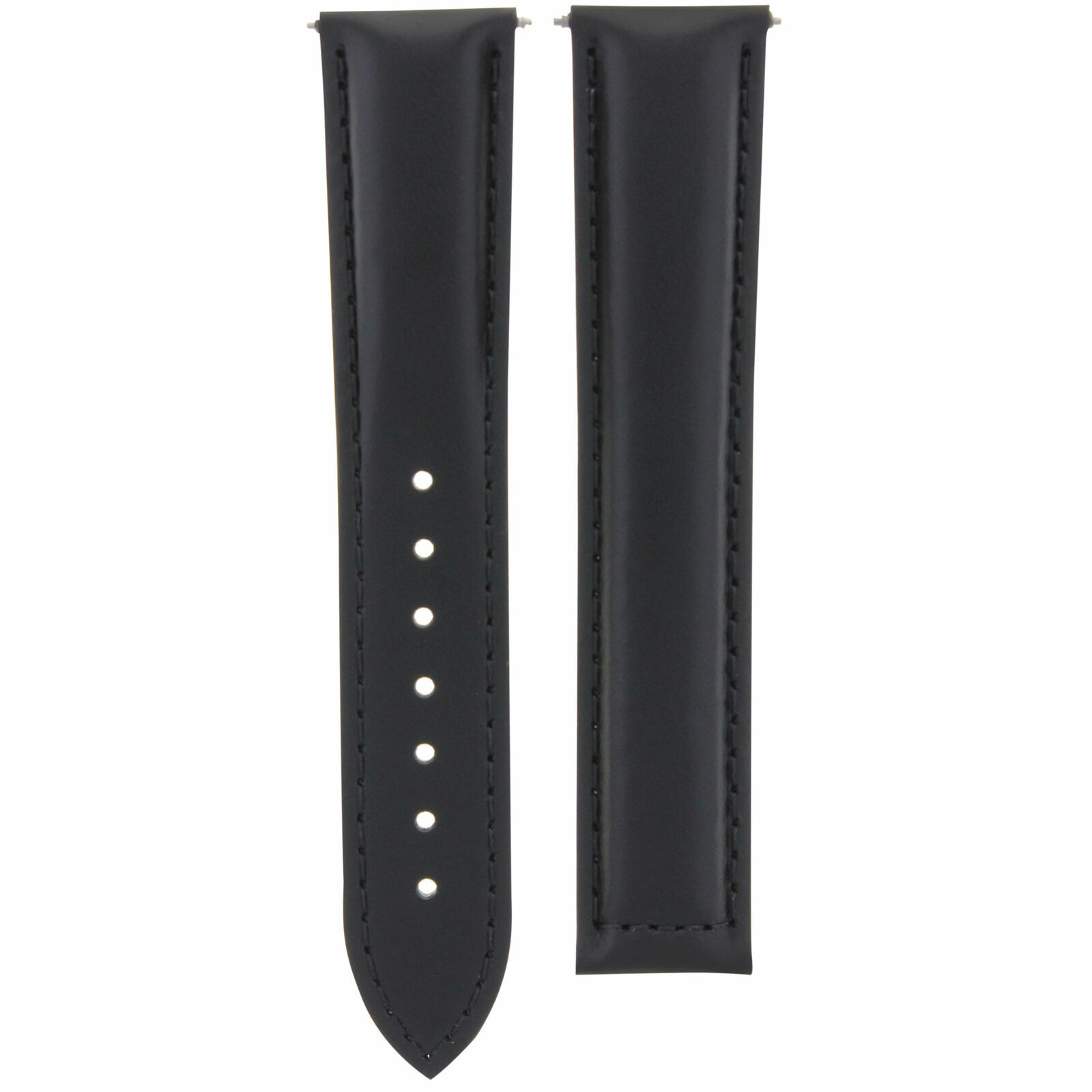 22mm Black Leather Replacement Watch Strap Without Buckle For Omega Planet Ocean