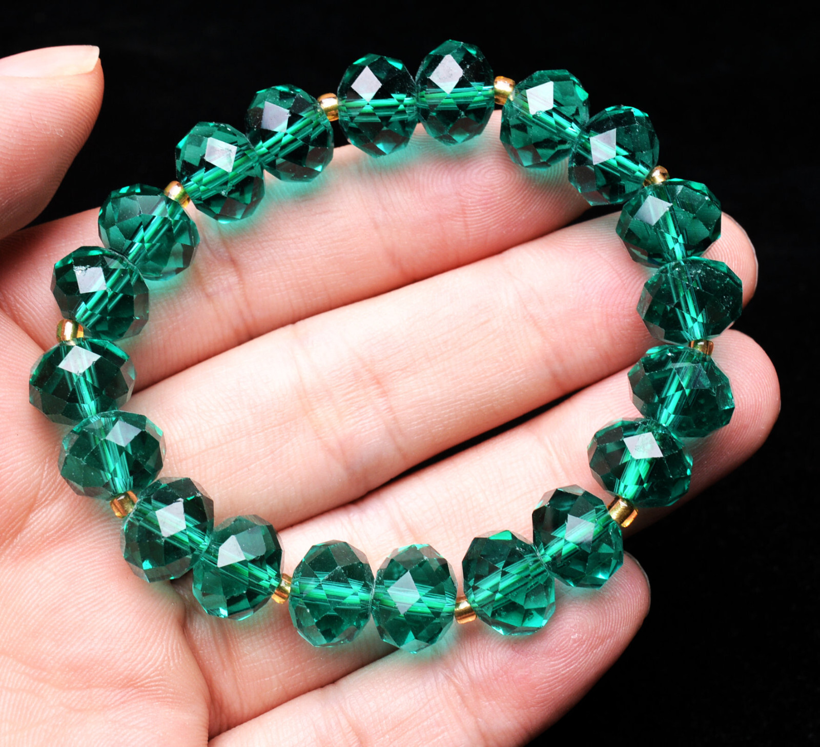 8*8*6mm Top Quality Natural Green Tourmaline Crystal Women Bracelet AAA