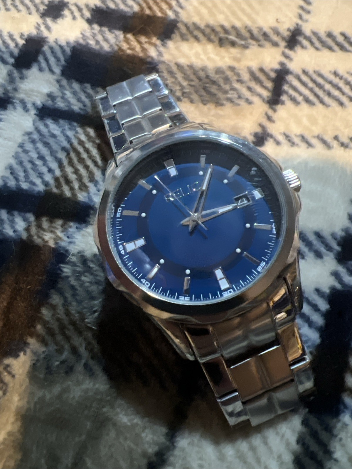 mens relic stainless steel watch silver